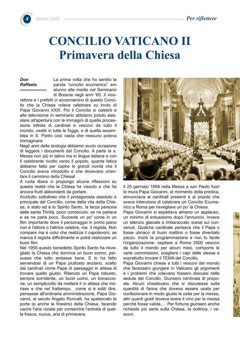 CONCILIO VATICANO II Primavera della Chiesa