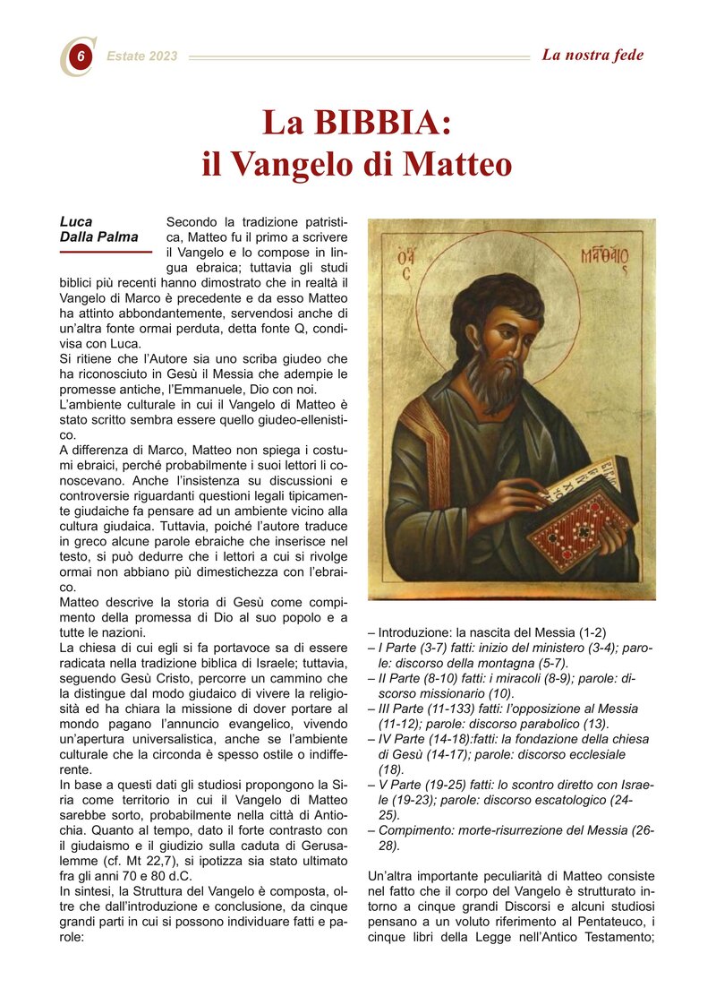 La BIBBIA: il Vangelo di Matteo