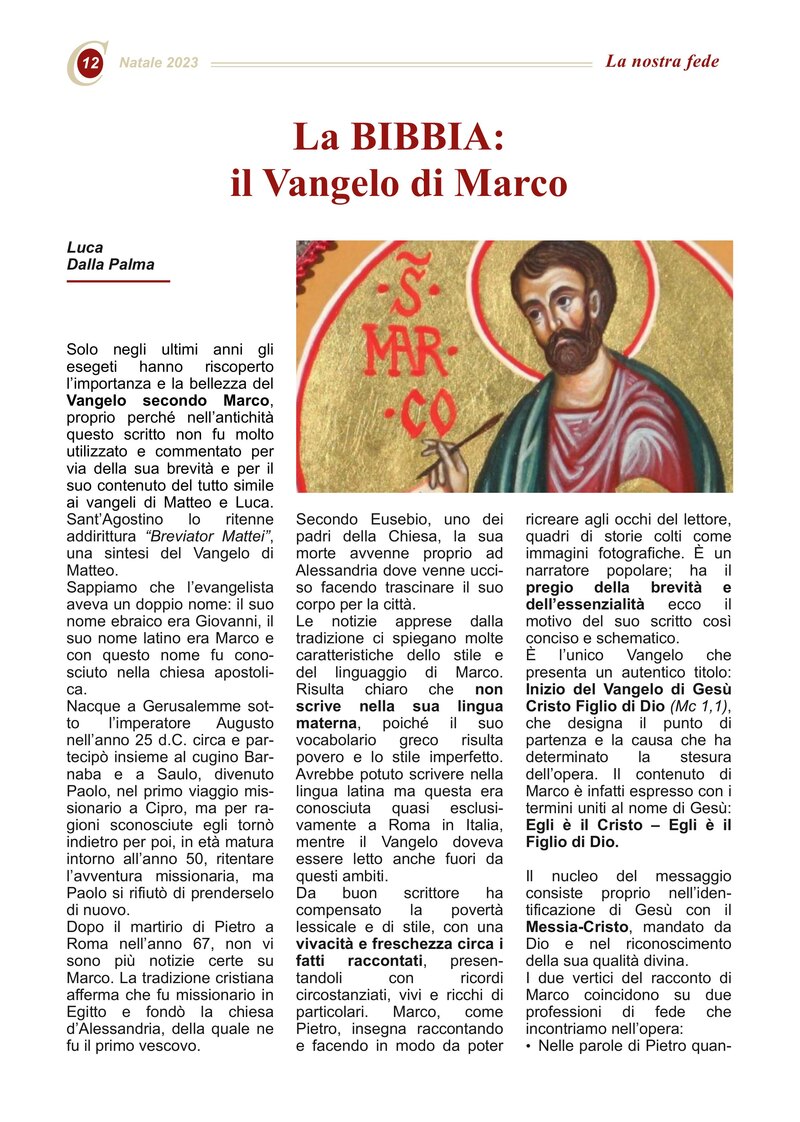 La BIBBIA: il Vangelo di Marco