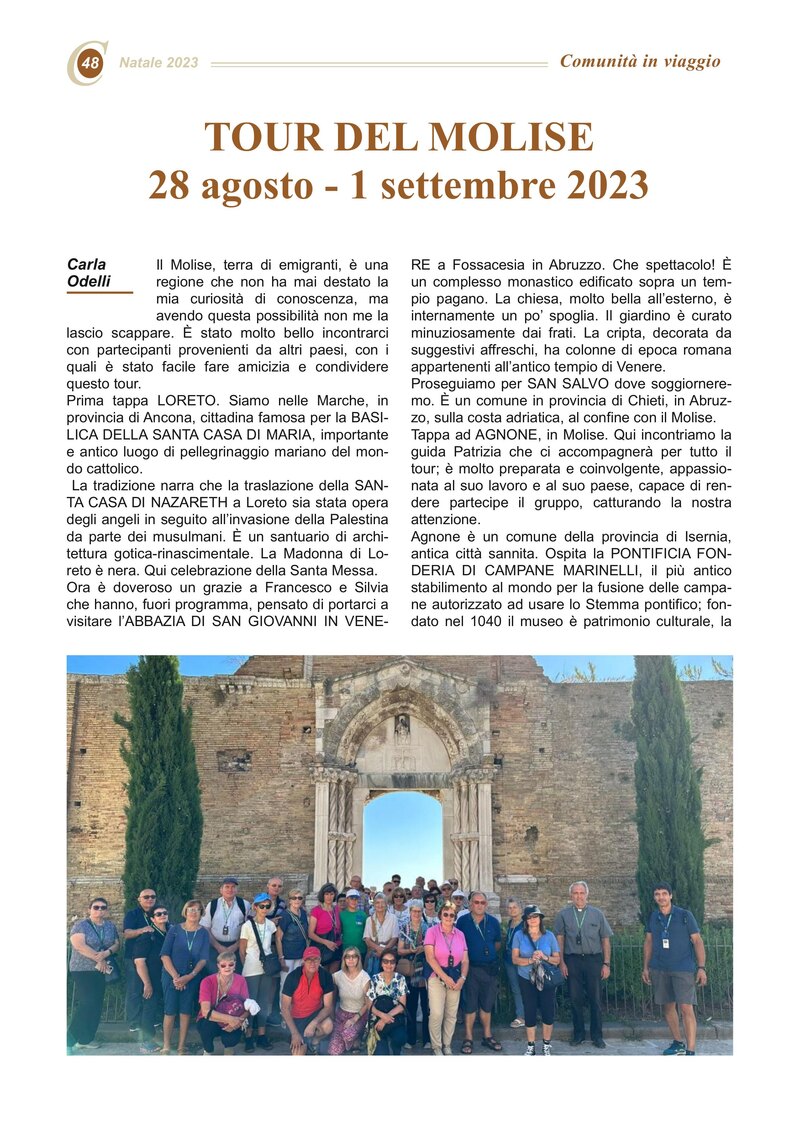 TOUR DEL MOLISE 28 agosto - 1 settembre 2023