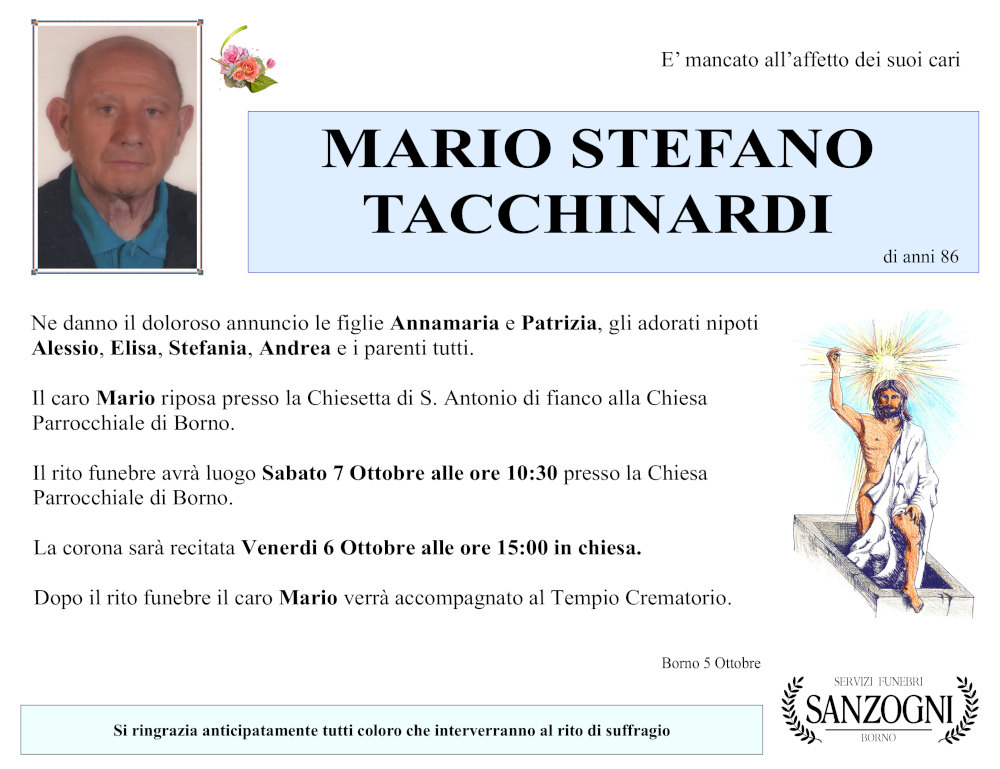 5 ottobre 2023: def Mario Tacchinardi Borno