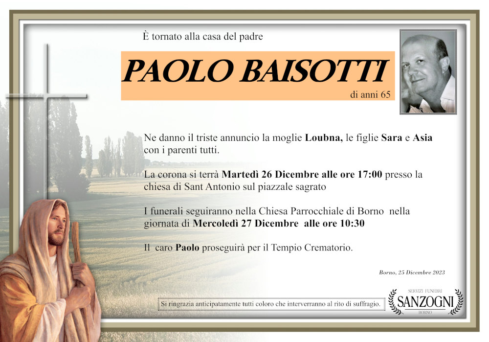 25 dicembre 2023: def Paolo Baisotti - Borno