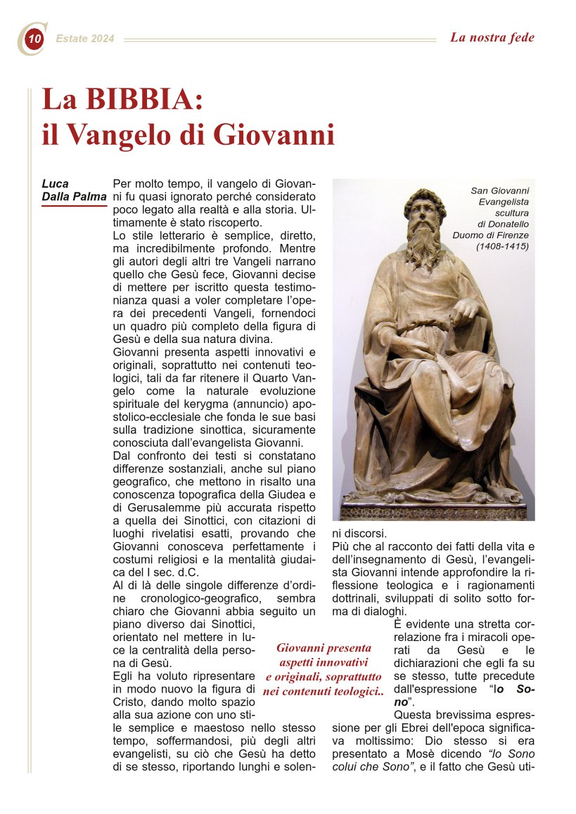 La BIBBIA: il Vangelo di Giovanni