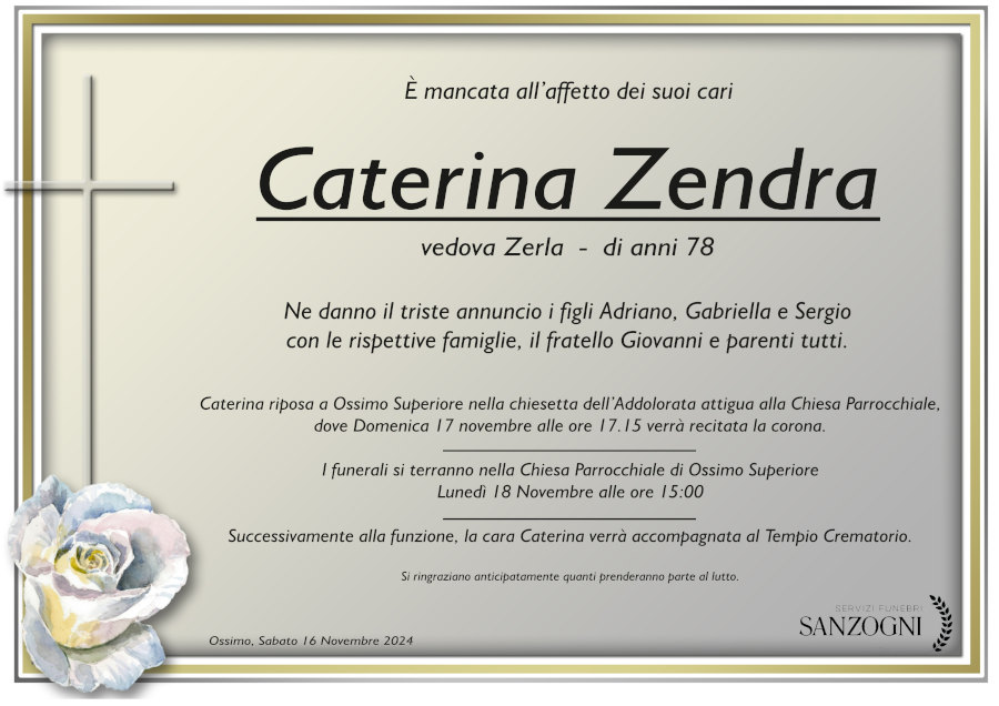 16 novembre 2024: def Caterina Zendra - Ossimo