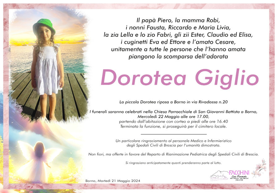 19 maggio 2024: def Dorotea Giglio - Borno