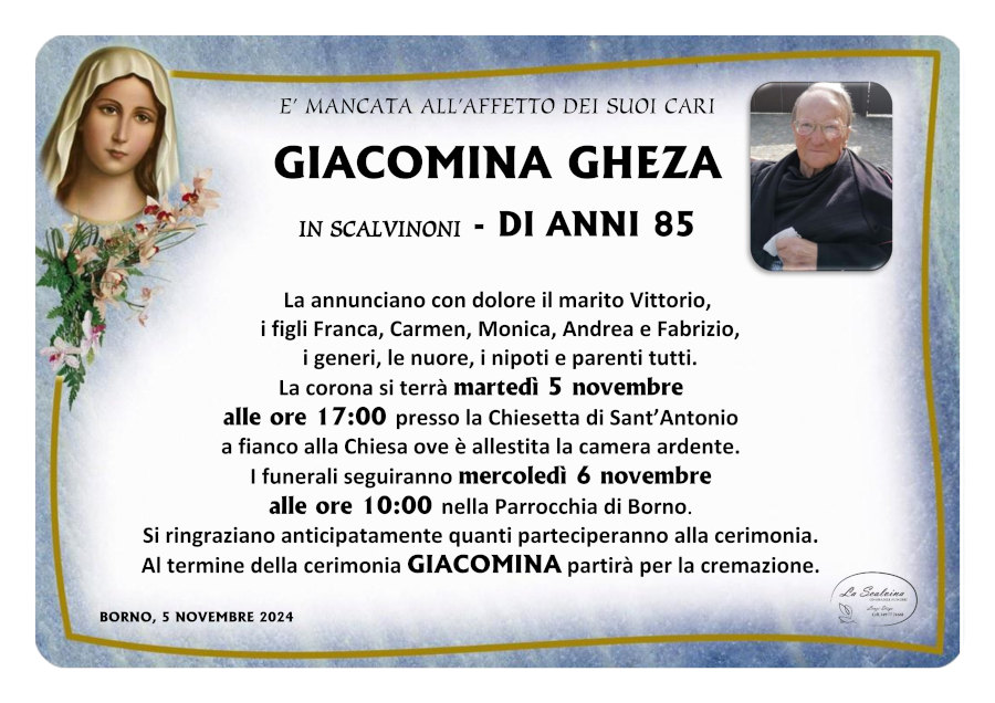 5 novembre 2024: def Giacomina Gheza - Borno