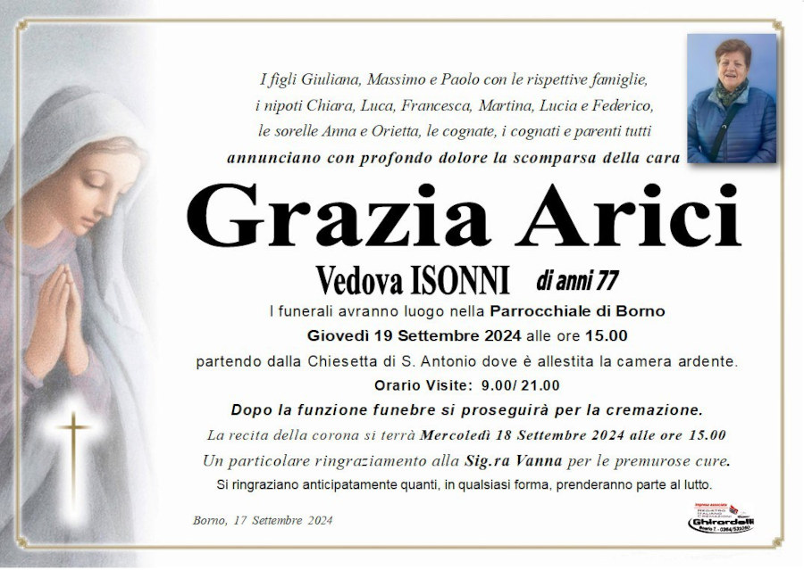 17 settembre 2024: def Grazia Arici - Borno