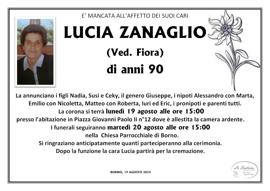 19 agosto 2024: def Lucia Zanaglio - Borno