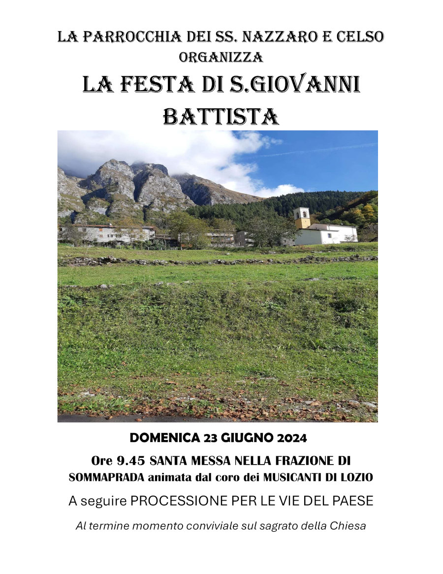 23 giugno 2024: Festa di S. Giovanni Battista a Lozio