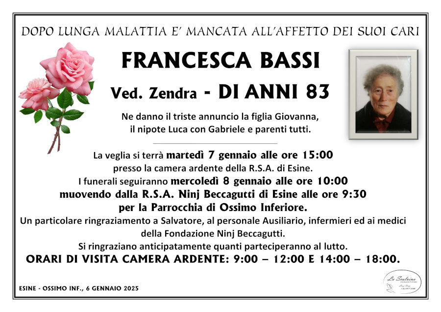 6 gennaio 2025: def Francesca Bassi - Ossimo Inf.